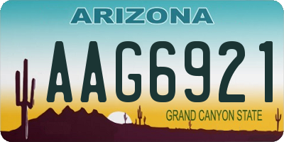 AZ license plate AAG6921