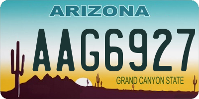 AZ license plate AAG6927
