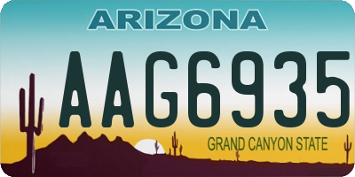 AZ license plate AAG6935