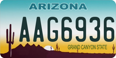 AZ license plate AAG6936