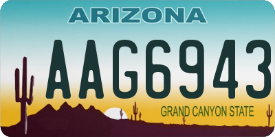 AZ license plate AAG6943