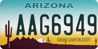AZ license plate AAG6949