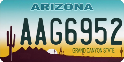 AZ license plate AAG6952