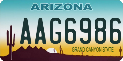 AZ license plate AAG6986