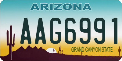 AZ license plate AAG6991