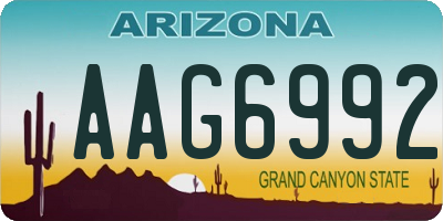 AZ license plate AAG6992