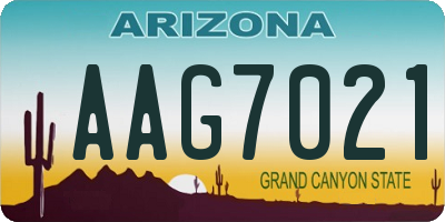 AZ license plate AAG7021