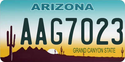 AZ license plate AAG7023