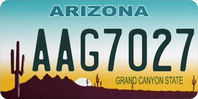 AZ license plate AAG7027