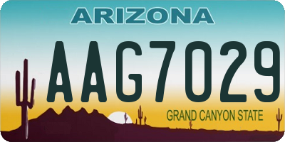AZ license plate AAG7029