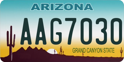 AZ license plate AAG7030