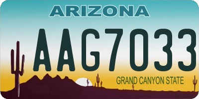 AZ license plate AAG7033