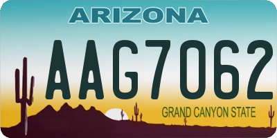 AZ license plate AAG7062