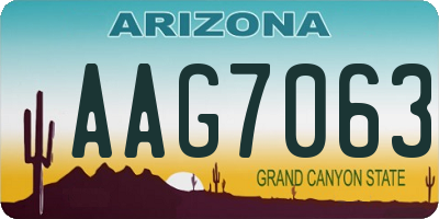 AZ license plate AAG7063