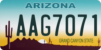 AZ license plate AAG7071