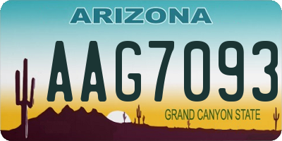 AZ license plate AAG7093