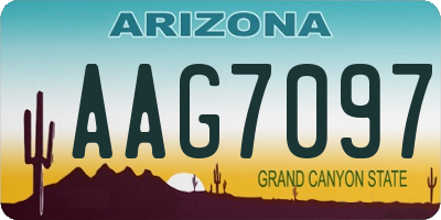 AZ license plate AAG7097