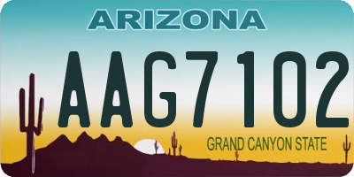 AZ license plate AAG7102