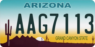 AZ license plate AAG7113