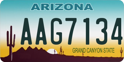 AZ license plate AAG7134