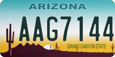 AZ license plate AAG7144