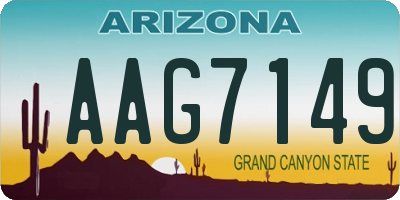 AZ license plate AAG7149