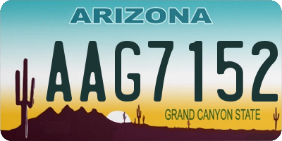 AZ license plate AAG7152