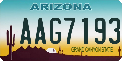 AZ license plate AAG7193