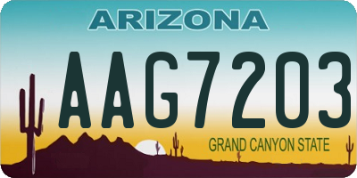 AZ license plate AAG7203