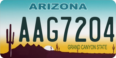 AZ license plate AAG7204