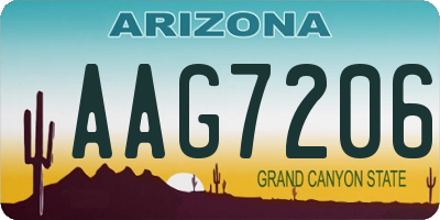 AZ license plate AAG7206