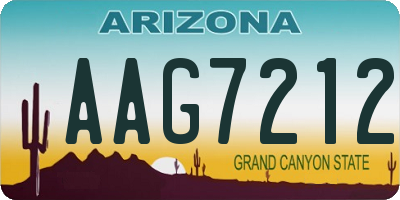 AZ license plate AAG7212