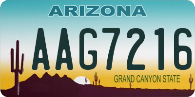 AZ license plate AAG7216