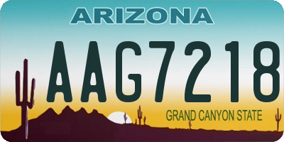 AZ license plate AAG7218
