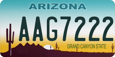 AZ license plate AAG7222