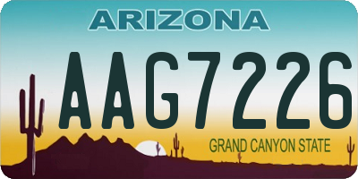 AZ license plate AAG7226