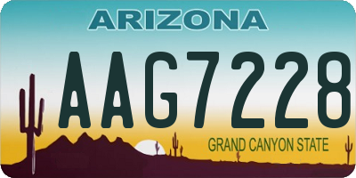 AZ license plate AAG7228