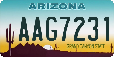 AZ license plate AAG7231