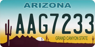 AZ license plate AAG7233