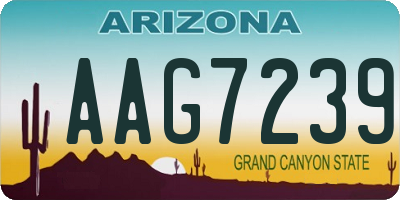 AZ license plate AAG7239