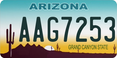 AZ license plate AAG7253