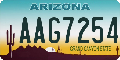 AZ license plate AAG7254