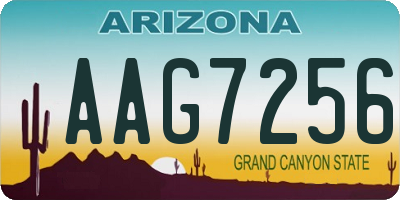 AZ license plate AAG7256