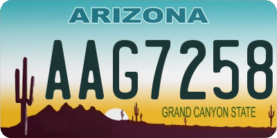 AZ license plate AAG7258