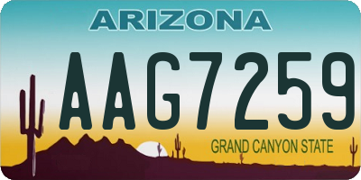 AZ license plate AAG7259