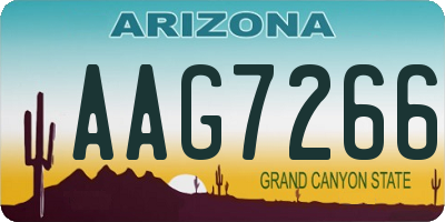 AZ license plate AAG7266