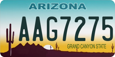 AZ license plate AAG7275