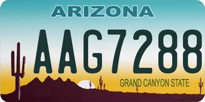AZ license plate AAG7288