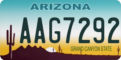 AZ license plate AAG7292