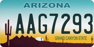 AZ license plate AAG7293